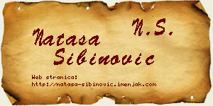 Nataša Sibinović vizit kartica